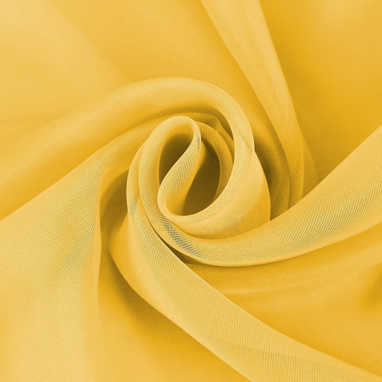 HUTO Dark Yellow Sheer Window Scarf Valance for Girls Room Soft Voile Curtain Scaves Wedding Party Bed Canopy,1 Panel 52 x 144 Inches Long