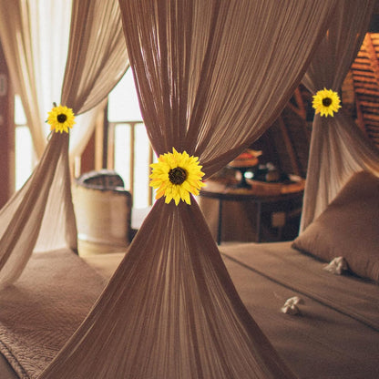 VOSAREA 2pcs Sunflower Curtain Tieback Clips Yellow Curtain Tiebacks Decorative Tie Back Window Drape Holdbacks for Home Decor