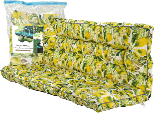 Replacement Cushions for Swing, Swing Cushions 3 Seater Replacement, Waterproof Thicken Washable Cushion for Outdoor Indoor Furniture Swing Patio (Lemon Yellow, 40x63 inch)