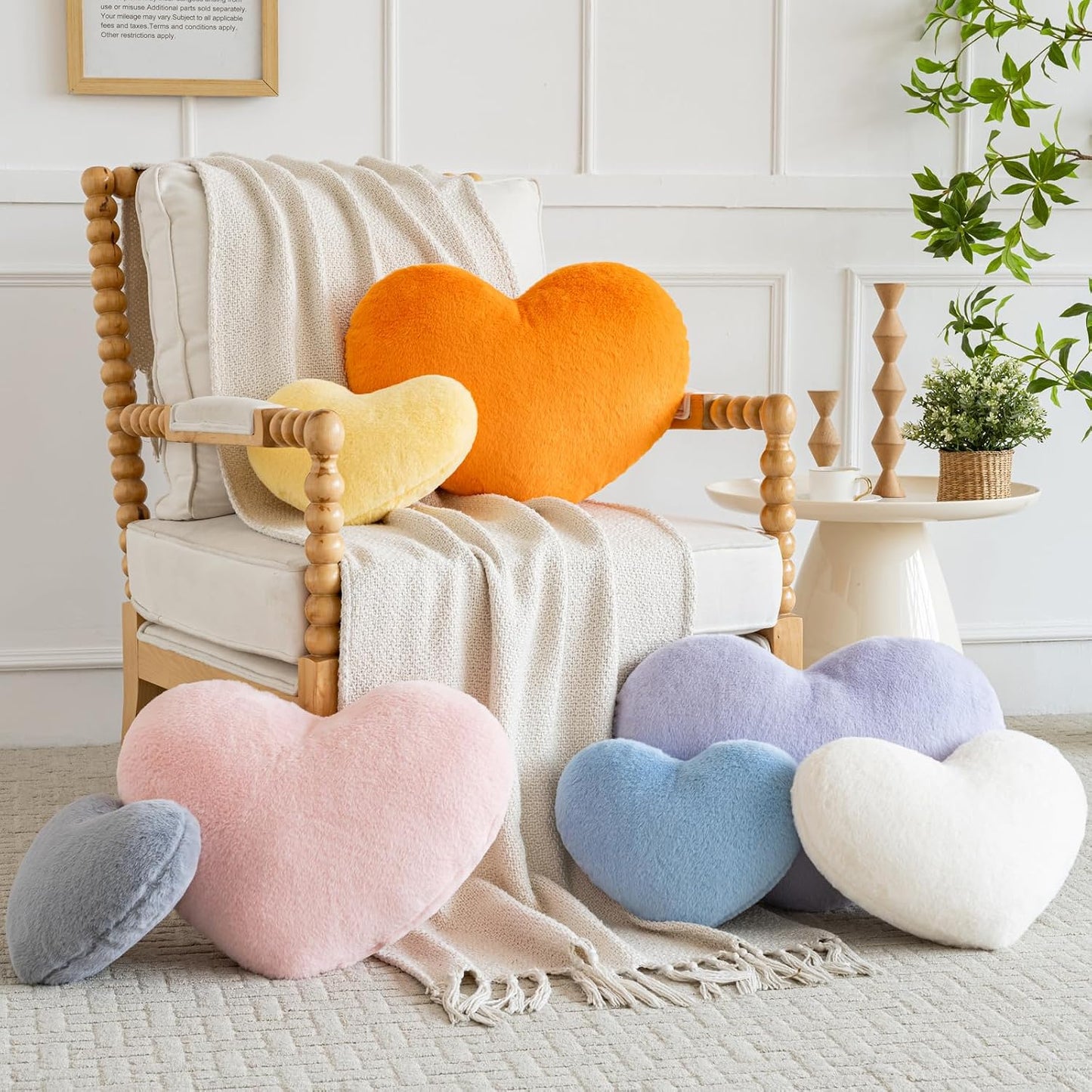Heart Pillow, Heart Shaped Pillow for Bed Couch, Soft Decorative Heart Throw Pillow, Cute Decorate Pillows, Heart Pillows for Bedroom Living Room (Yellow, Mini 12.9"x9.8")