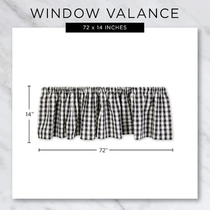 DII Window Valance Collection, 100% Cotton, Pre-Shrunk, Machine Washable, 2 Inch Curtain Rod Pocket, Single Panel, 72x14, Lemon Fresh Plaid