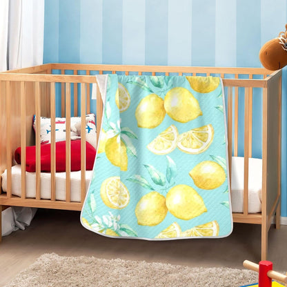 Yellow Lemon Baby Blanket Bed Crib Stroller Cover Blanket Wrap Soft Swaddling Blanket