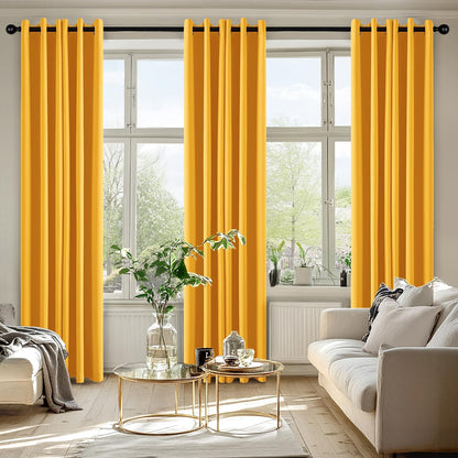 MIULEE Blackout Curtains for Bedroom Living Room 2 Panels, Thermal Insulated Room Darkening Drapes Grommet Noise Reducing Light Blocking Window Treatments 84 Inches Long 40x84 Inch Yellow