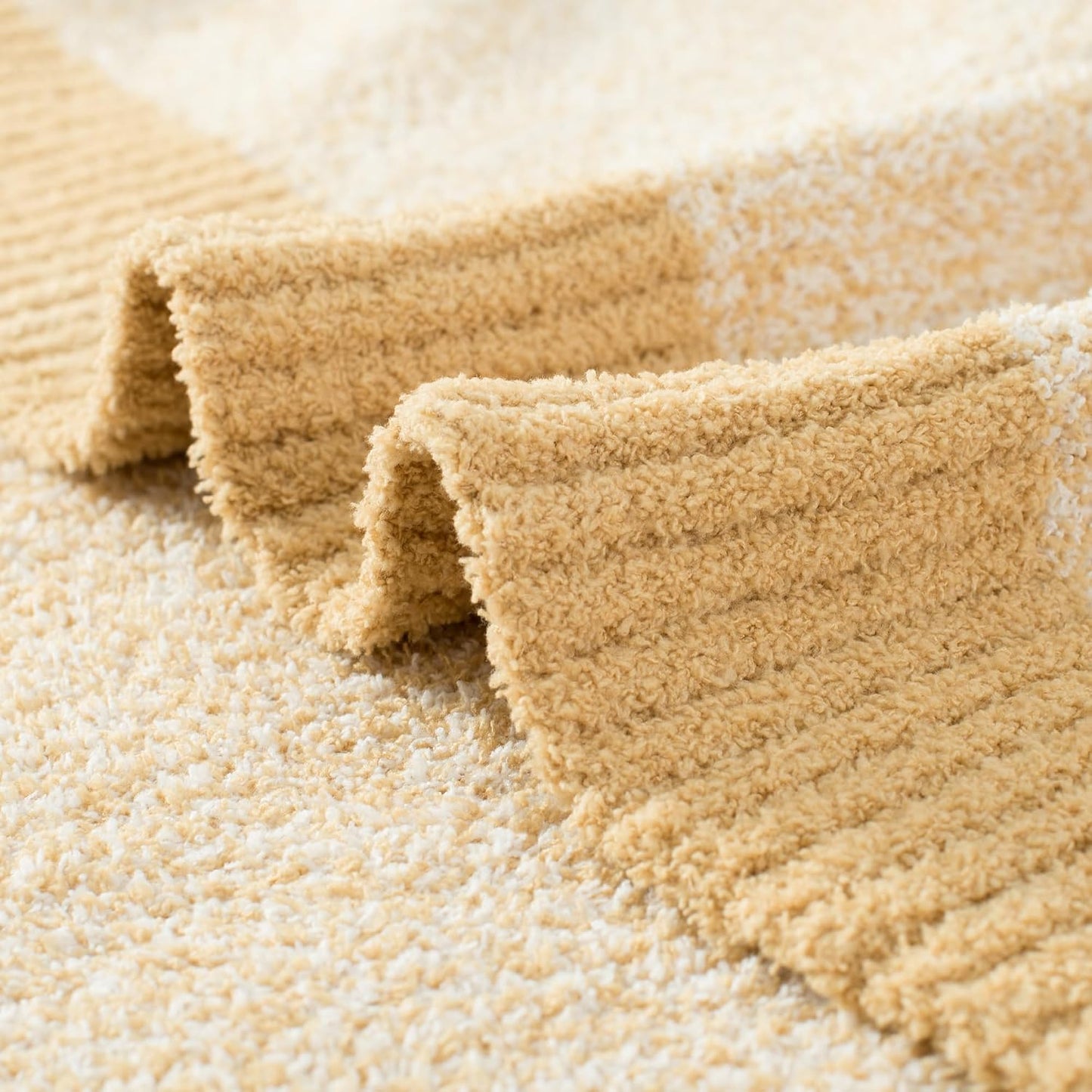 Carriediosa Heather Throw Blanket 50" X 60", 400GSM Ultra Soft Microfiber Fuzzy Fluffy Reversible Knitted Blankets Cozy Plush Lightweight and Warm Fall Throws for Couch, Bed, Sofa, Yolk Yellow