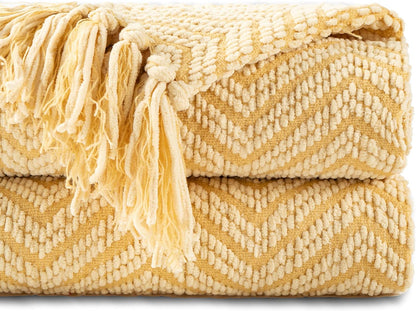 BATTILO HOME Yellow Throw Blanket for Couch, Fall Decor Blankets & Throws, Fall Throw Blanket for Autumn Halloween Decoration, Yellow Throw Blankets for Bed Sofa, 50"x60"