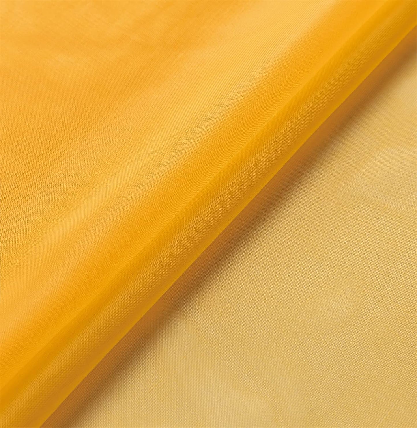 GYROHOME Basic Rod Pocket Sheer Voile Curtain, Sunlight Filtering Protect Privacy Polyester Sheer for Bedroom Patio Door Set of 2Panels, Gold Yellow, 52x84inch