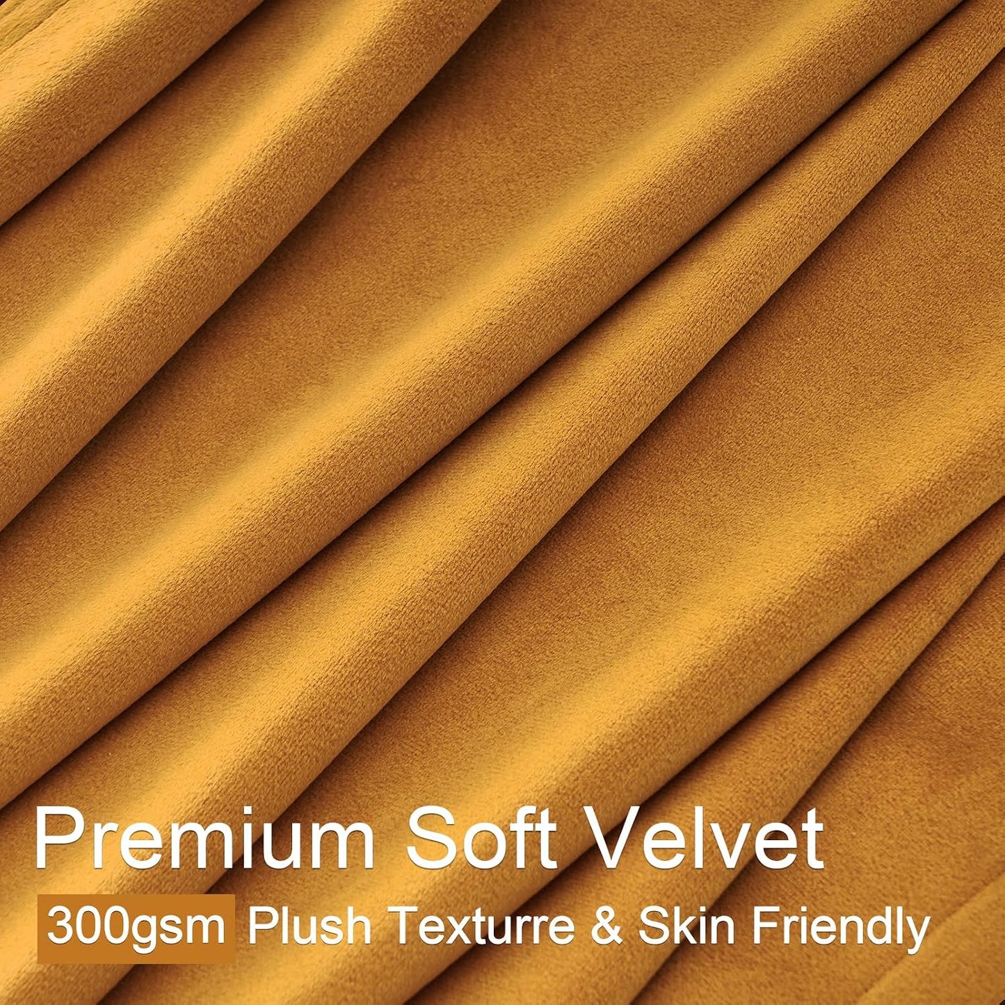 Mustard Yellow Velvet Pleated Curtains 84 Inches Long for Living Room Modern Elegant Super Soft Velvet Drapes With Hooks for Dining Room Darkening Privacy Window Treatments Farmhouse Curtains 2 Panels