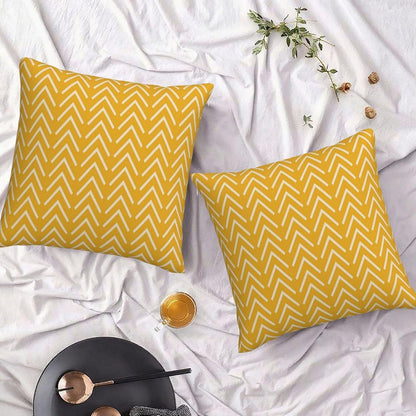 Modern Pillow Covers Yellow Cream Stripes Herringbone Print Decorative Throw Pillows Covers 20x20 Inch Set of 2 Boho Bohemian Pillowcase Farmhouse Cushion Cover for Couch Sofa Bedroom