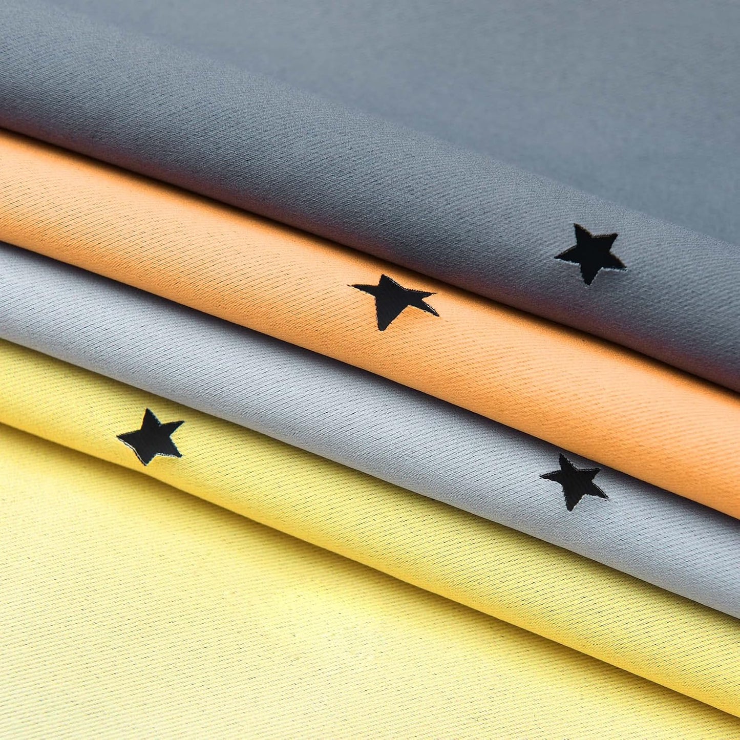 Nursery/Kids/Girls Room Star Cut Out Blackout Rainbow Curtain with Sheer Overlay 2 Panels, Each 52 inch Wide,108 inch Length with White Gauze,Ombre Stripe Rainbow Curtains (2 Pcs,52x108 Inch)