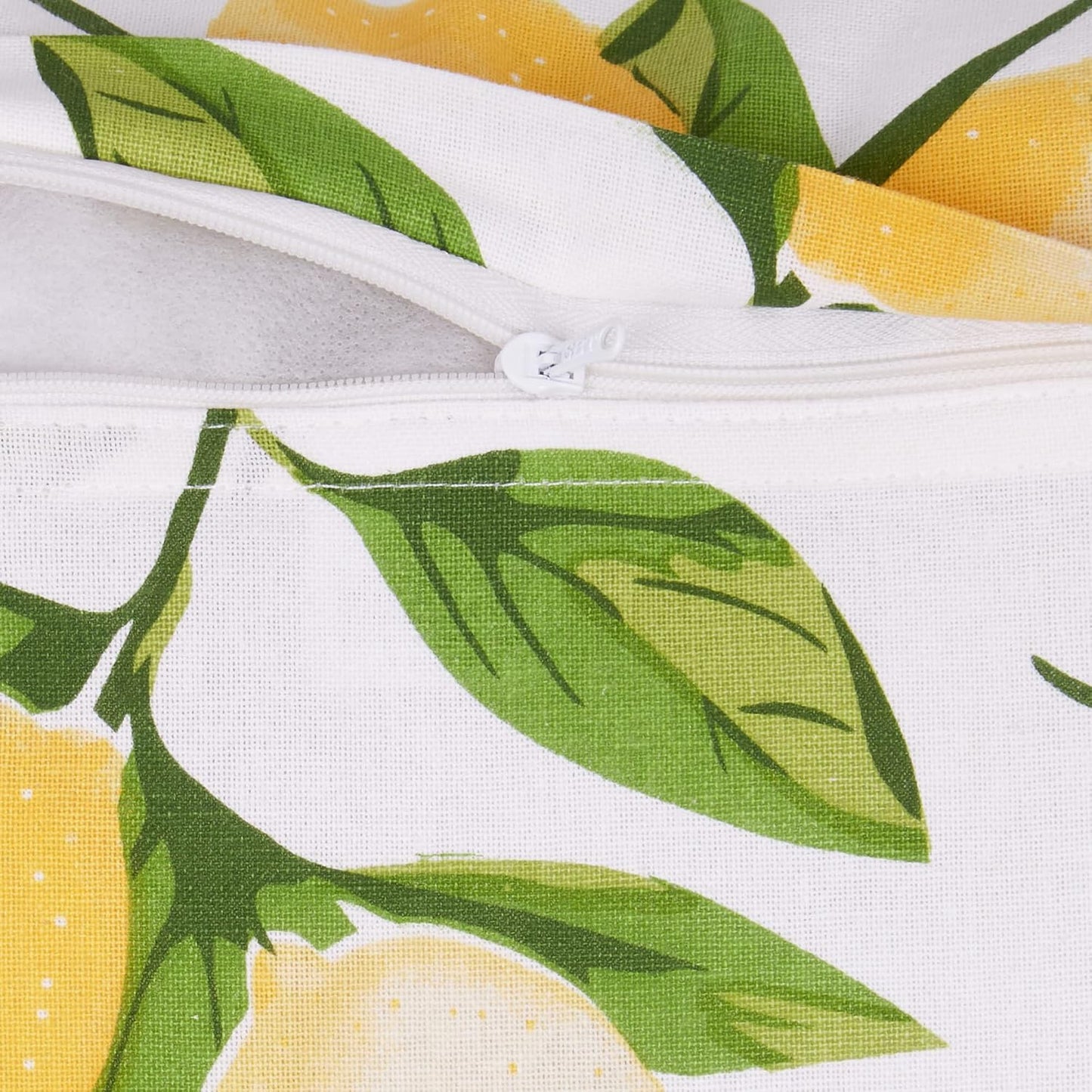 DII Decorative Square Throw Pillow Cushion Cover Set, Hidden Zipper, Cotton & Machine Washable, 18x18, Lemon Bliss, 4 Piece