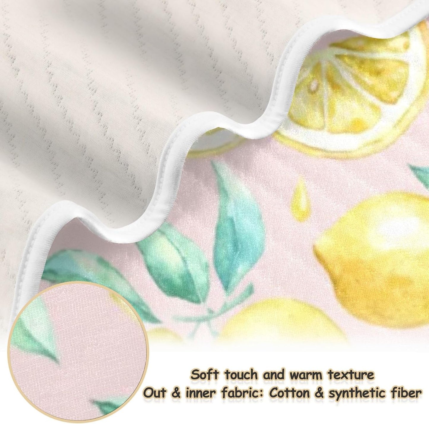 Yellow Lemons Baby Blanket Bed Crib Stroller Cover Blanket Wrap Soft Swaddling Blanket