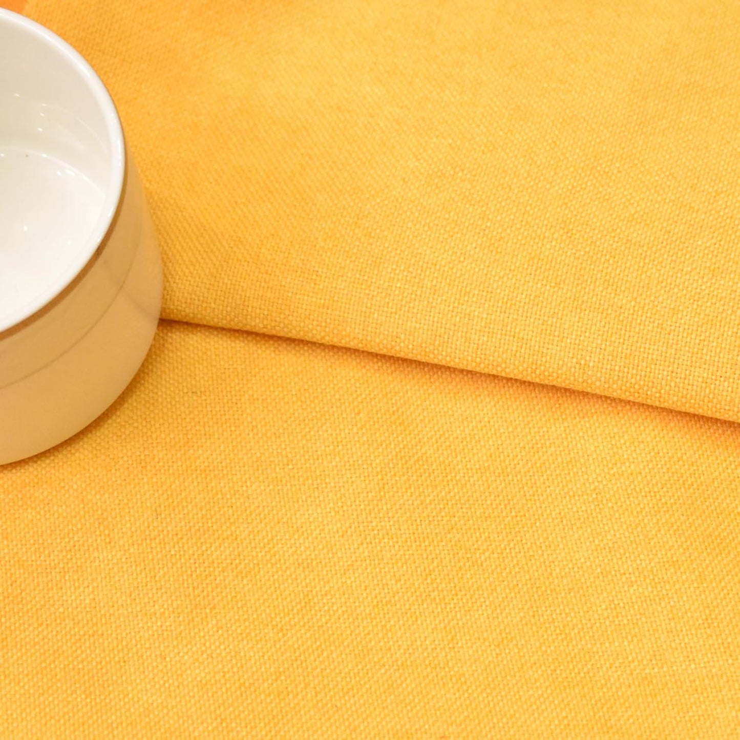 Small Tiers 1 Piece Yellow Faux Linen Textured Kitchen Short Small Mini Window Curtains Valance 12 inches Length Privacy Home Decor Cafe Basement Living Room/Bedroom 52W by 12L Rod Pocket
