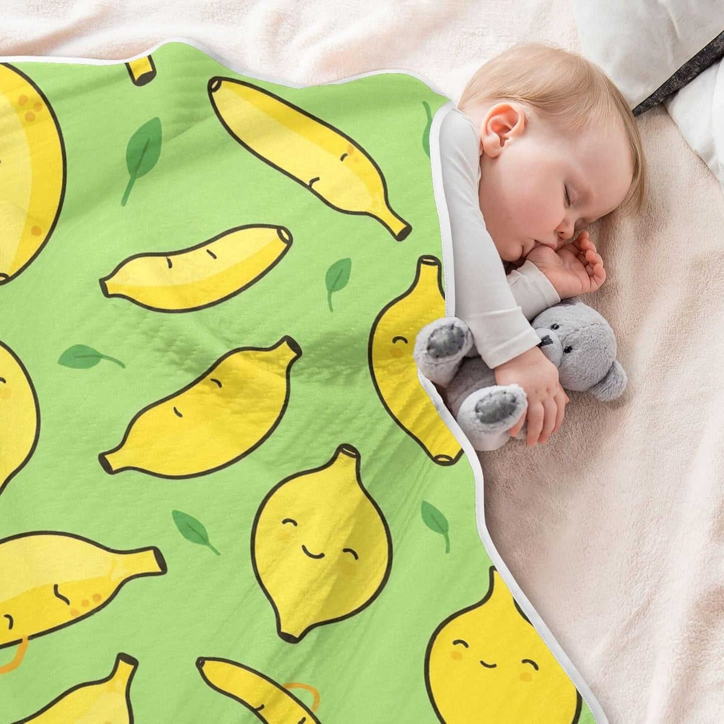 Yellow Lemons Baby Blanket Bed Crib Stroller Cover Blanket Wrap Soft Swaddling Blanket