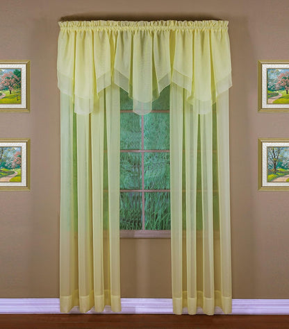 Today's Curtain Emelia Original Voile Ascot 25", Yellow, 40" W x 25" L
