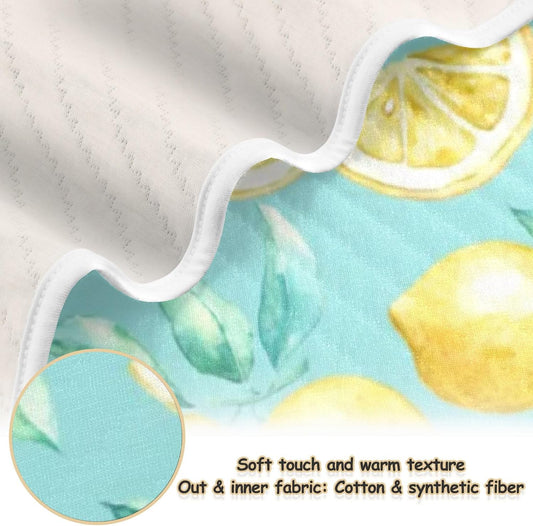 Yellow Lemon Baby Blanket Bed Crib Stroller Cover Blanket Wrap Soft Swaddling Blanket