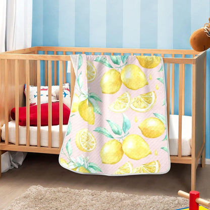 Yellow Lemons Baby Blanket Bed Crib Stroller Cover Blanket Wrap Soft Swaddling Blanket