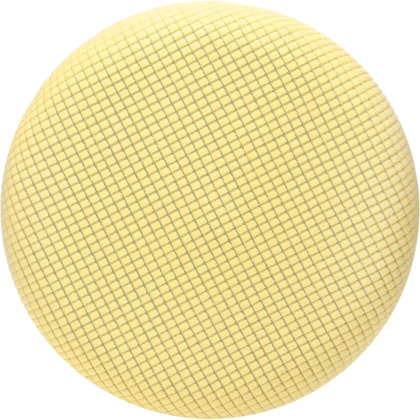 M METERXITY 1-Pack Bar Stool Covers Round, for 12-14 Inch Polyester Corn Grid Seat Covers with Elastic Bands for Bar Stool/Round Cushion [Lemon Yellow]