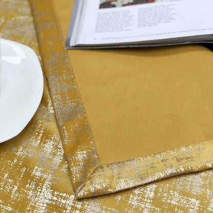 always4u Yellow Soft Velvet Curtains 108 Inch Length Long Luxury Bedroom Curtains Gold Foil Print Window Treatments for Living Room Set of 2