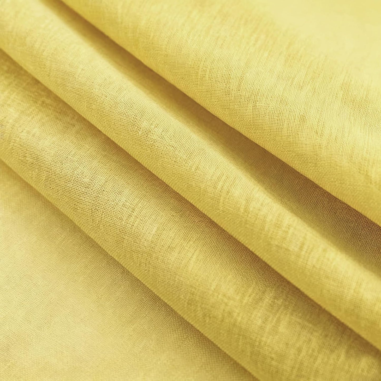 Yellow Sheer Valance 16 inches Long Curtain Toppers Living Room Bedroom Kitchen over Sink Voile Transparent Linen Textured Valence Curtain Small Short Mini Door Window Treatment 1 Panel Rod Pocket