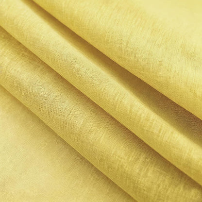 UPOPO Yellow Sheer Tier Curtains 16 inches Long Voile Kitchen Tiers Linen Textured Cafe Curtains Bathroom Basement Short Small Curtain Panels for Door Half Window Curtains 2 Panels Rod Pocket