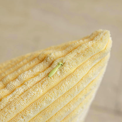 Home Brilliant Yellow Pillow Covers Summer Decorative Set of 2 Striped Corduroy Plush Velvet Throw Pillow Covers for Couch Decor, 18x18 inch, Light Yellow