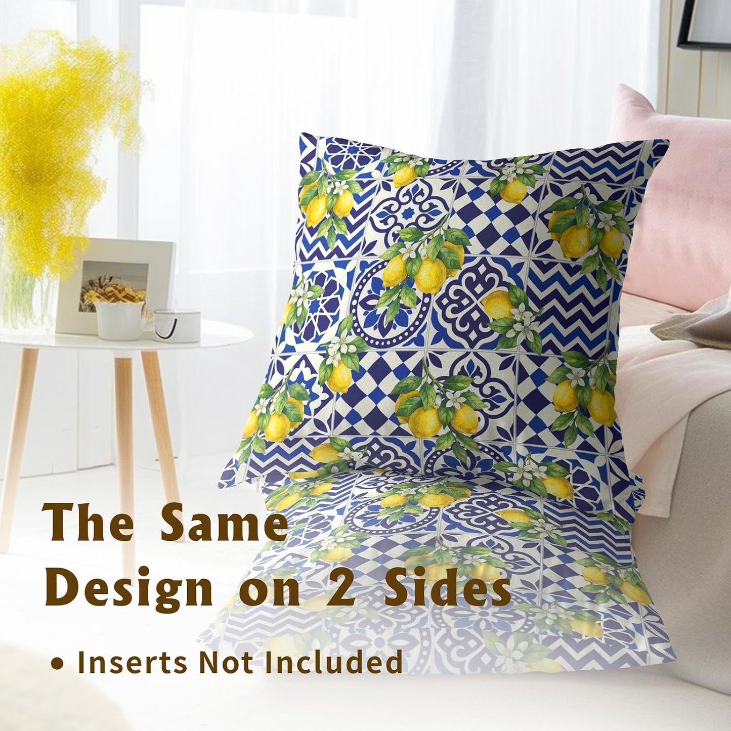 Lemon Mexican Tilt Pillow Covers 18x18 Inch Set of 2 Lemon Decor Italian Gifts Throw Pillow Cases Spring Summer Party Holiday Decorative Cushion Covers for Couch Bed Sofa Home Decor