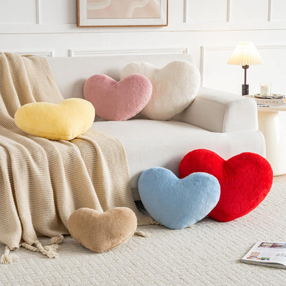 Heart Pillow, Heart Shaped Pillow for Bed Couch, Soft Decorative Heart Throw Pillow, Cute Decorate Pillows, Heart Pillows for Bedroom Living Room (Yellow, Mini 12.9"x9.8")
