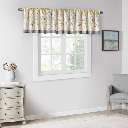 Madison Park Embroidered Light Filtering Rod Pocket Window Treatment Curtain Window Panel Drape for Bedroom Livingroom and Dorm