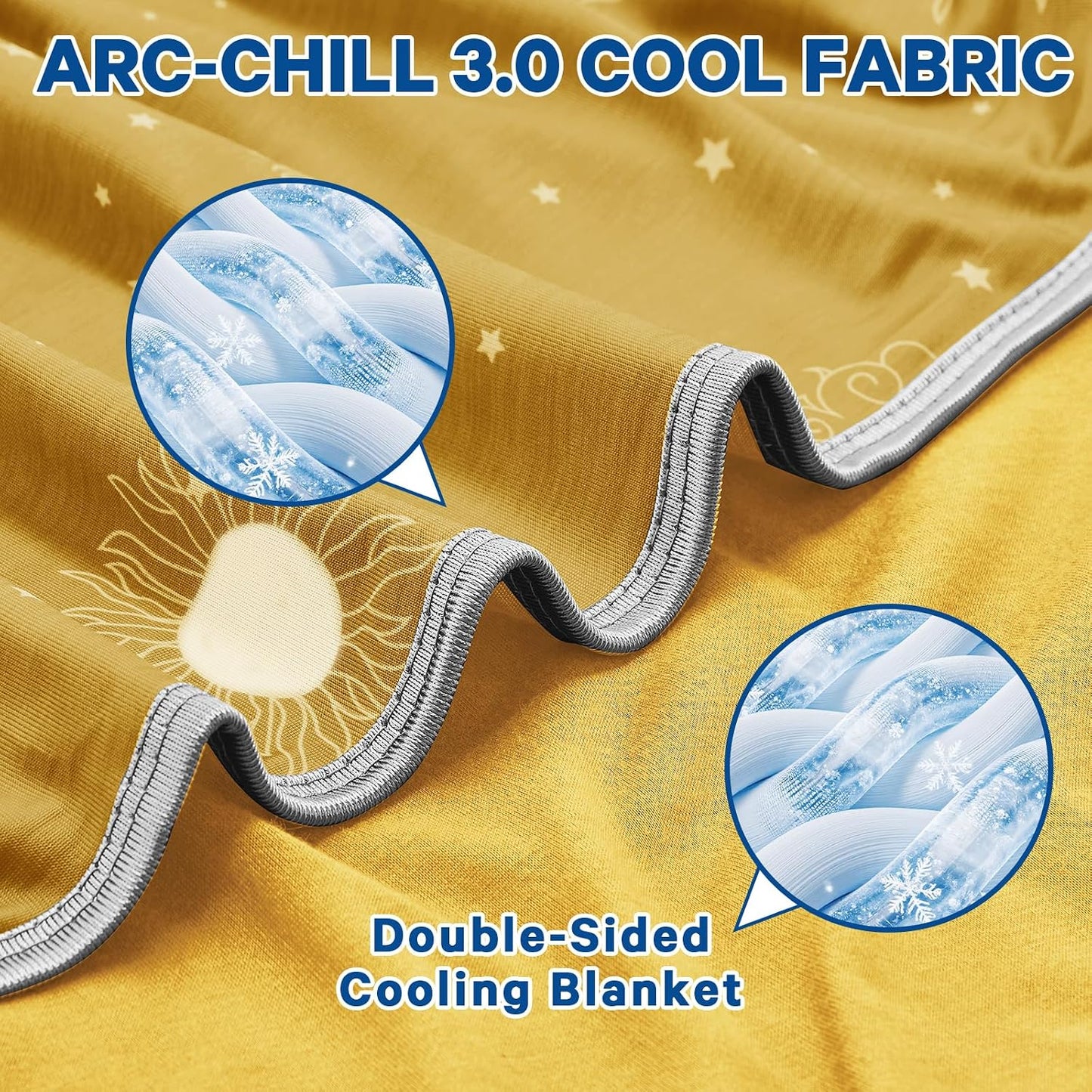 inhand Cooling Blanket Queen Size (90"x90") - Double Sided Cooling Blankets for Hot Sleepers, Cool Lightweight Summer Blanket for Sofa Bed Couch, Travel, House Warming Gifts New Home Ginger Yellow