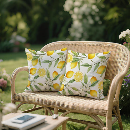Spring Summer Lemons Throw Pillow Covers 18x18Inch Set of 2, Double-Side Print Decorative Pillowcases for Couch, Bedroom, Living Room (WL-DP-LS-Lemons, 18X18Inch)