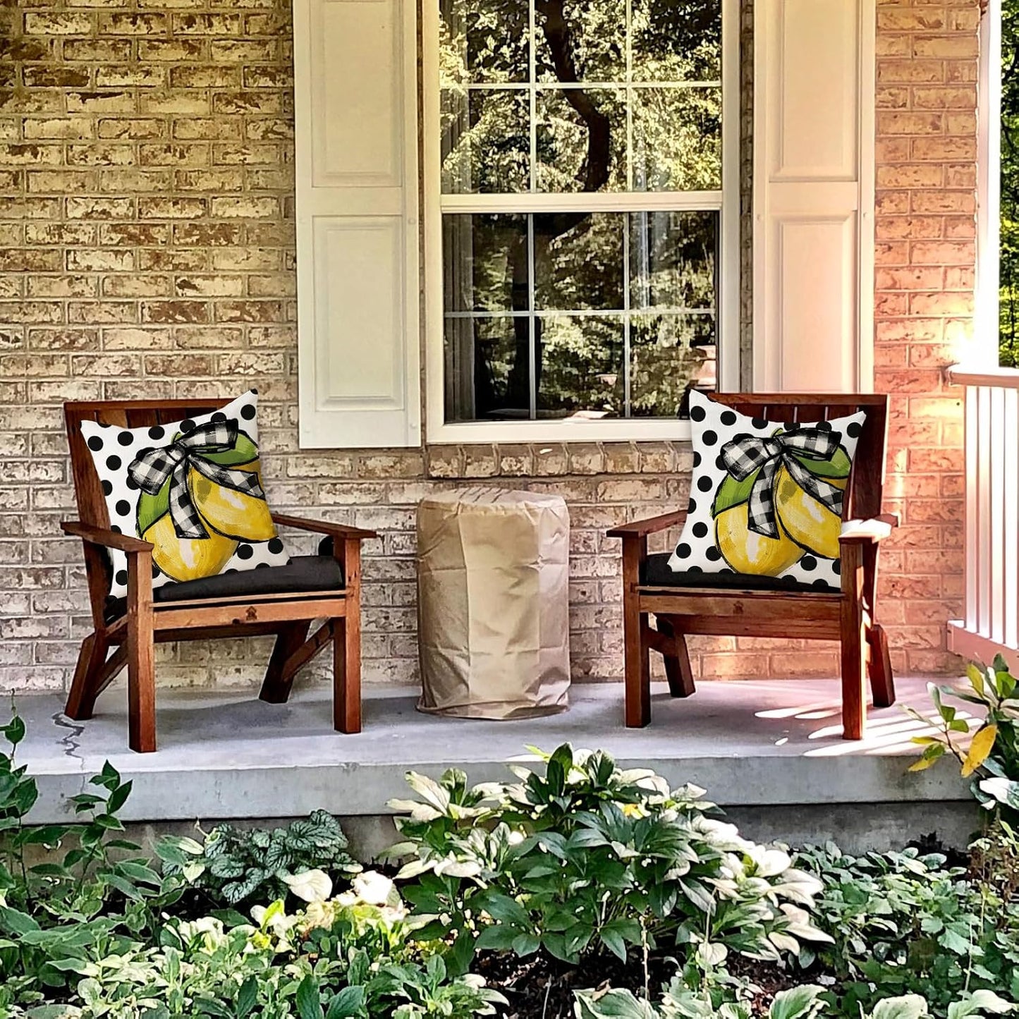TAJWE Summer Lemon Pillow Covers 18x18 Set of 2 Farmhouse Dots Outdoor Decorative Cushion Cases for Sofa Couch Home Decorations