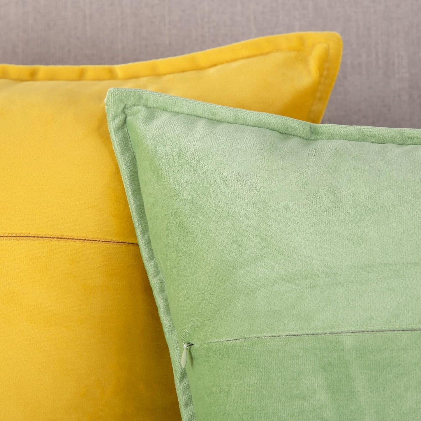 MADIZZ Set of 2 Super Soft Velvet Decorative Throw Pillow Covers 12x20 inch Lemon Yellow Rectangular with Fringe Luxury Style Cushion Case Pillow Shell for Sofa Bedroom
