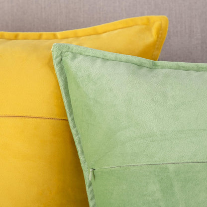 MADIZZ Set of 2 Super Soft Velvet Decorative Throw Pillow Covers 12x20 inch Lemon Yellow Rectangular with Fringe Luxury Style Cushion Case Pillow Shell for Sofa Bedroom