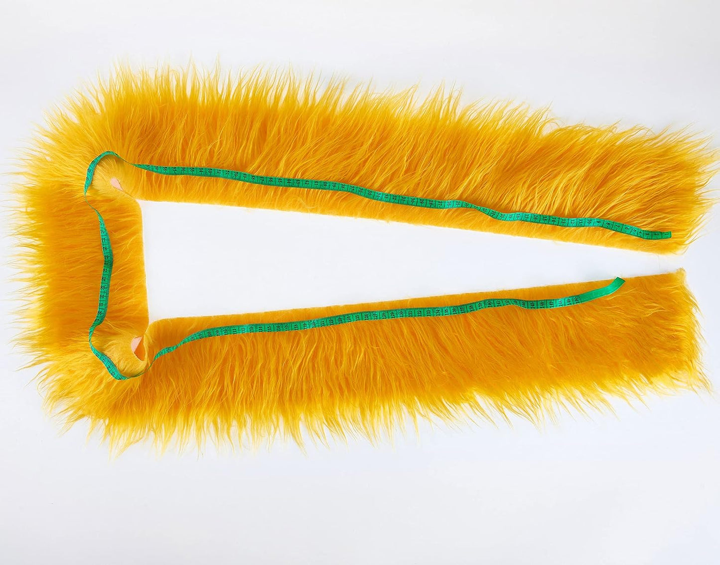 Shaggy Plush Faux Fur Fabric Precut Strips Fluffy Fuzzy Craft Fur for Gnomes Beard Hair Cosplay Costume Dwarf Decoration (Yellow, 2x60 inch)