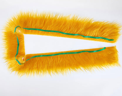 Shaggy Plush Faux Fur Fabric Precut Strips Fluffy Fuzzy Craft Fur for Gnomes Beard Hair Cosplay Costume Dwarf Decoration (Yellow, 2x60 inch)
