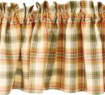 Park Designs Farmhouse Kitchen Valances for Windows - Lemon Pepper | Fall Decor Window Valance Curtains | Plaid Curtain Valances for Windows | Ideal for BOHO Living Rooms & Bathrooms | 72" x 14"