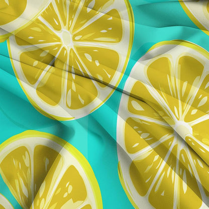 Vector Illustration Fruit Lemon Slice Microfiber Duvet Cover Set Twin (68 x 90 in) 2pcs Bedding Set for Kids Girls Boys Teens Room Decor, Ultra Soft Comforter Quilt Cover with 1 Pillow Shams, Yellow