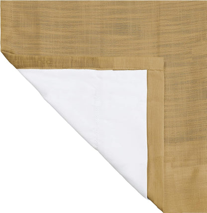 TWOPAGES Linen Textured Pinch Pleat Curtain for Living Room, Room Darkening Window Curtain Panel for Bedroom, Privacy Drape with Double Layer (100 x 102 Inches, 1 Panel, Mustard Yellow)