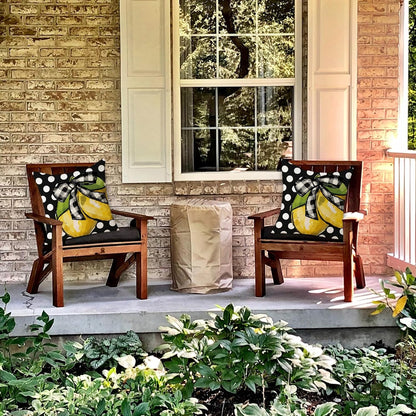 TAJWE Summer Lemon Pillow Covers 18x18 Set of 2 Farmhouse Dots Outdoor Decorative Cushion Cases for Sofa Couch Home Decorations Black