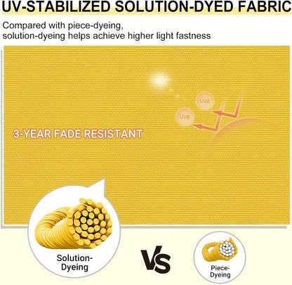 downluxe Outdoor Chair Cushions Set of 2 for Patio Furniture, Water-Resistant Patio Chair Cushions with Ties, High Density Foam Outdoor Seat Cushion, 17" X 16" X 2", Yellow