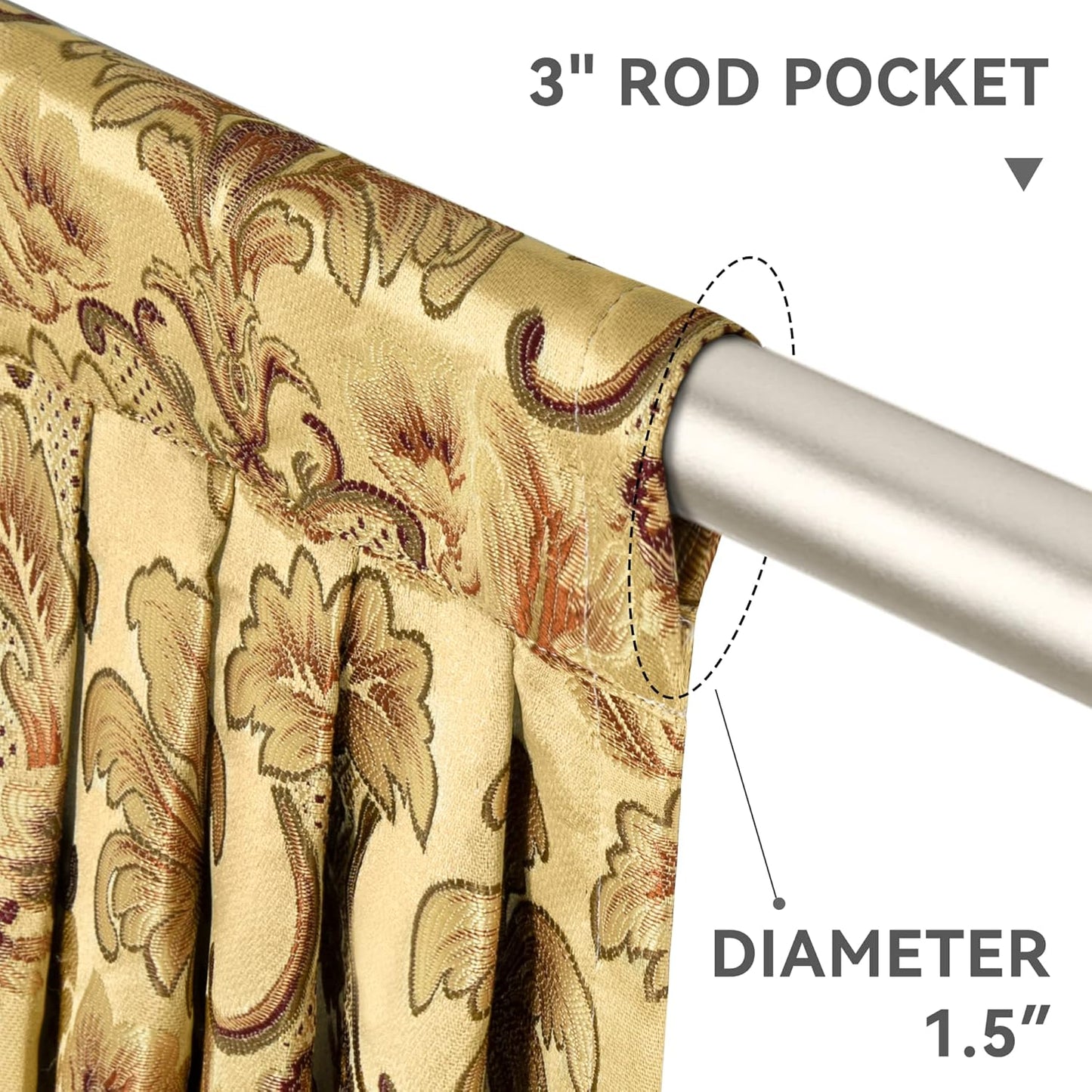 Loom and Mill Luxury Waterfall Valances for Windows, Elegant Jacquard Thick Swag Waterfall Curtains Valance with Tassels for Living Room, Bedroom Party Christmas Decor (Yellow, W110 Inch, 1 Panel)