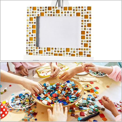 2 Pcs Stained Glass Sheet Mosaic Tile 7.9 Inch x 5.9 Inch Lemon Yellow Stained Glass Sheets for Crafts DIY Art Project