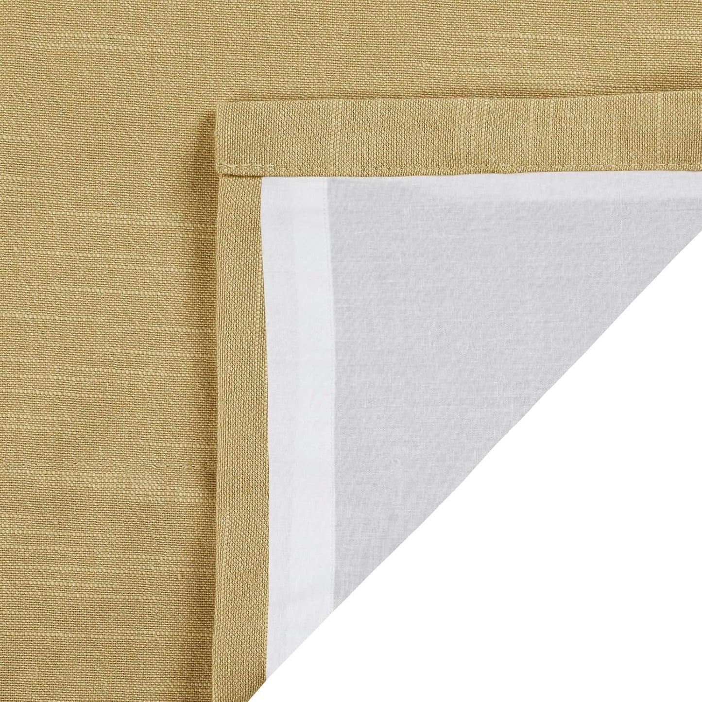 TWOPAGES Linen Cotton Double Layer Curtain 96 Inches Long Light Filtering Pinch Pleated Drape for Living Room Bedroom Soft Curtain for Traverse Rod, 26Wx96L Inches, Mustard Yellow, 1 Panel