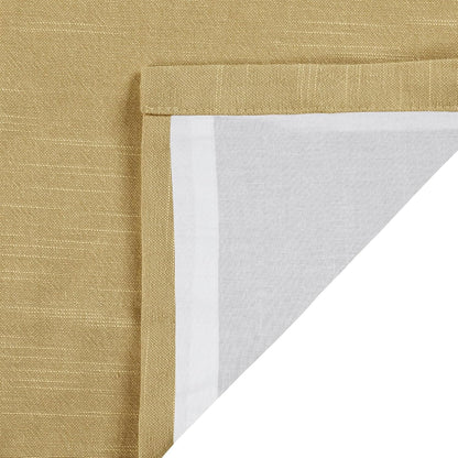 TWOPAGES Linen Cotton Double Layer Curtain 96 Inches Long Light Filtering Pinch Pleated Drape for Living Room Bedroom Soft Curtain for Traverse Rod, 26Wx96L Inches, Mustard Yellow, 1 Panel