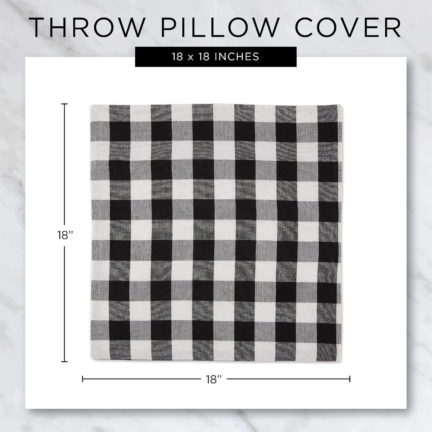 DII Decorative Square Throw Pillow Cushion Cover Set, Hidden Zipper, Cotton & Machine Washable, 18x18, Lemon Bliss, 4 Piece