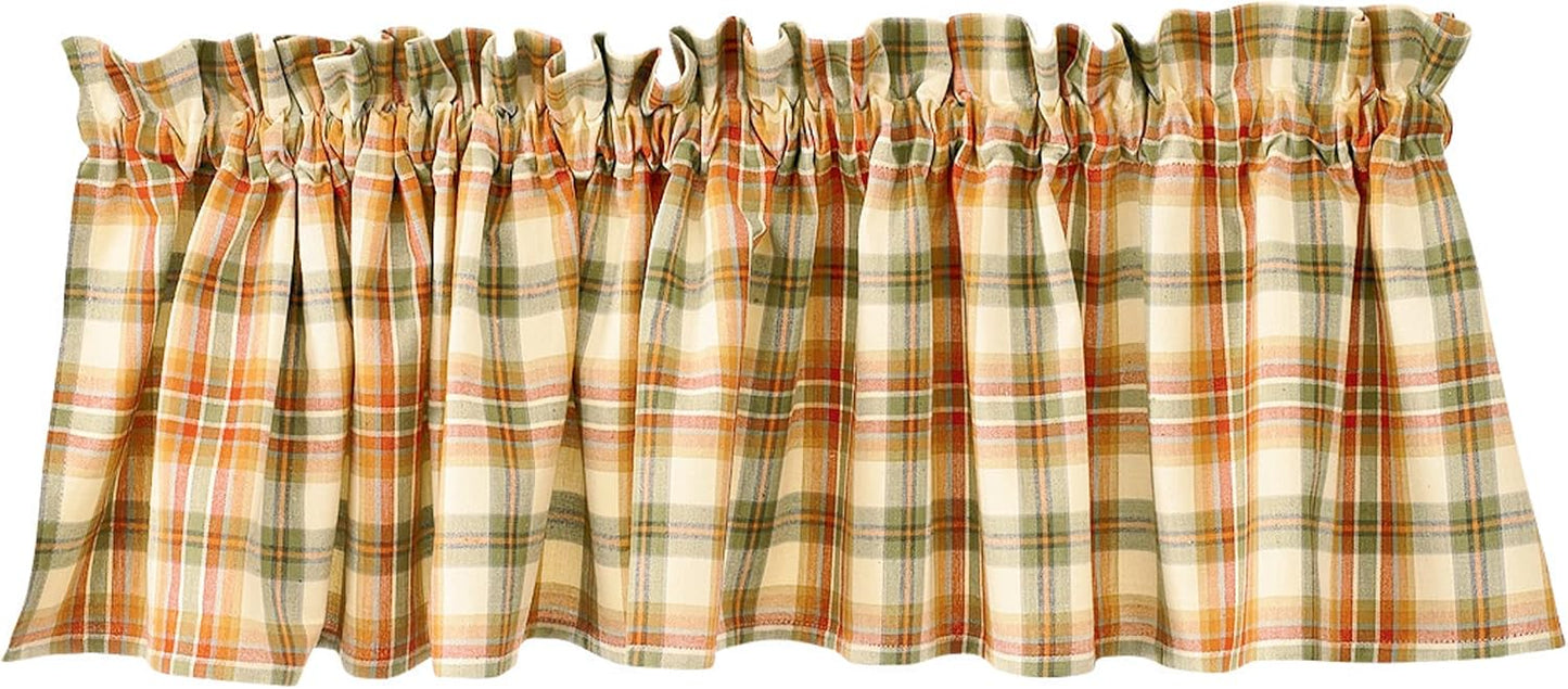 Park Designs Farmhouse Kitchen Valances for Windows - Lemon Pepper | Fall Decor Window Valance Curtains | Plaid Curtain Valances for Windows | Ideal for BOHO Living Rooms & Bathrooms | 72" x 14"