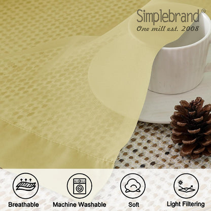 Simplebrand Yellow Short Sheer Curtains 45 Inch Length for Small Windows, Rod Pocket 2 Panels Set Solid Voile Drapes Window Sheer Curtains for Bedroom Bathroom Kids Room Kitchen, 42x45 Inch, 2pcs