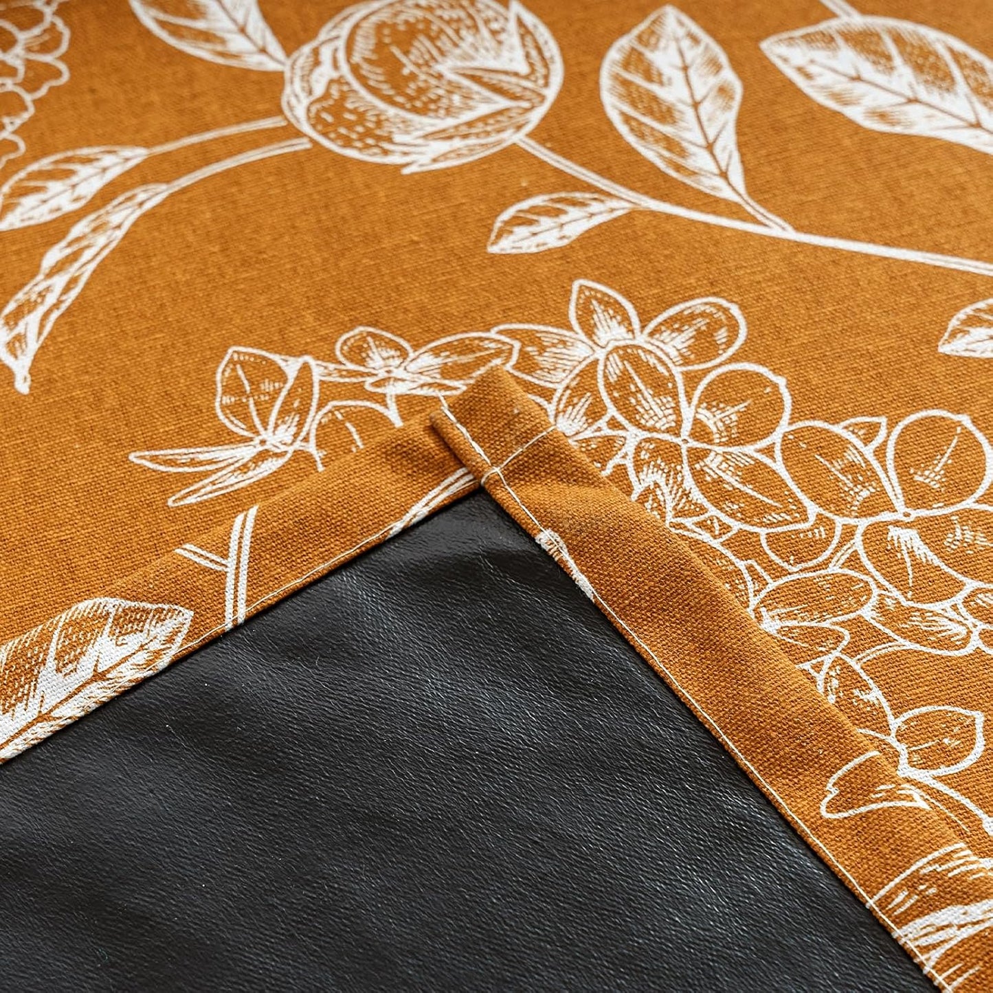Floral Blackout Curtains 63 Inch Length 2 Panels, Vintage Peony Pattern Curtains for Bedroom Living Room, Light Blocking Thermal Curtains, Grommet Top, Mustard Yellow, 52 x 63