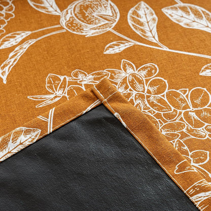 Floral Blackout Curtains 63 Inch Length 2 Panels, Vintage Peony Pattern Curtains for Bedroom Living Room, Light Blocking Thermal Curtains, Grommet Top, Mustard Yellow, 52 x 63