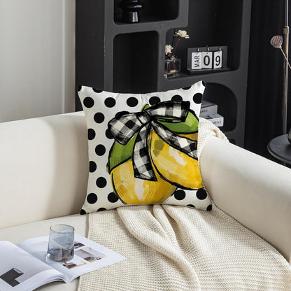 TAJWE Summer Lemon Pillow Covers 18x18 Set of 2 Farmhouse Dots Outdoor Decorative Cushion Cases for Sofa Couch Home Decorations